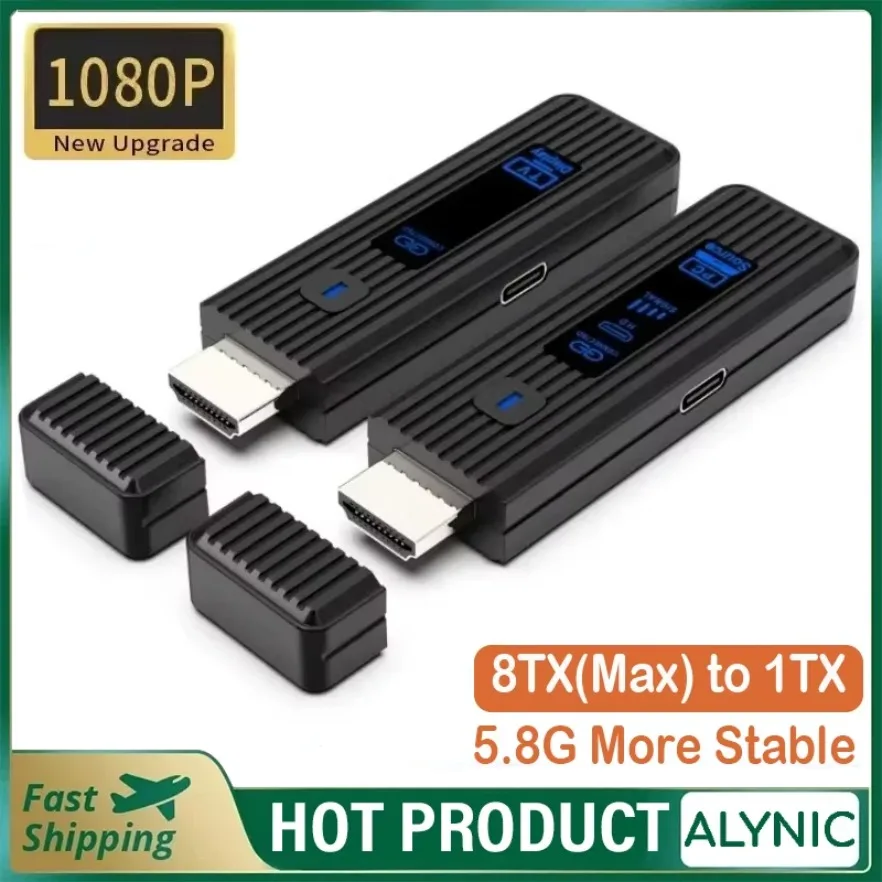 

2025 Wireless Video Transmitter Receiver HDMI-Compatible Extender TV Stick Screen Mirror Adapter Switch DVD PC To TV Projector