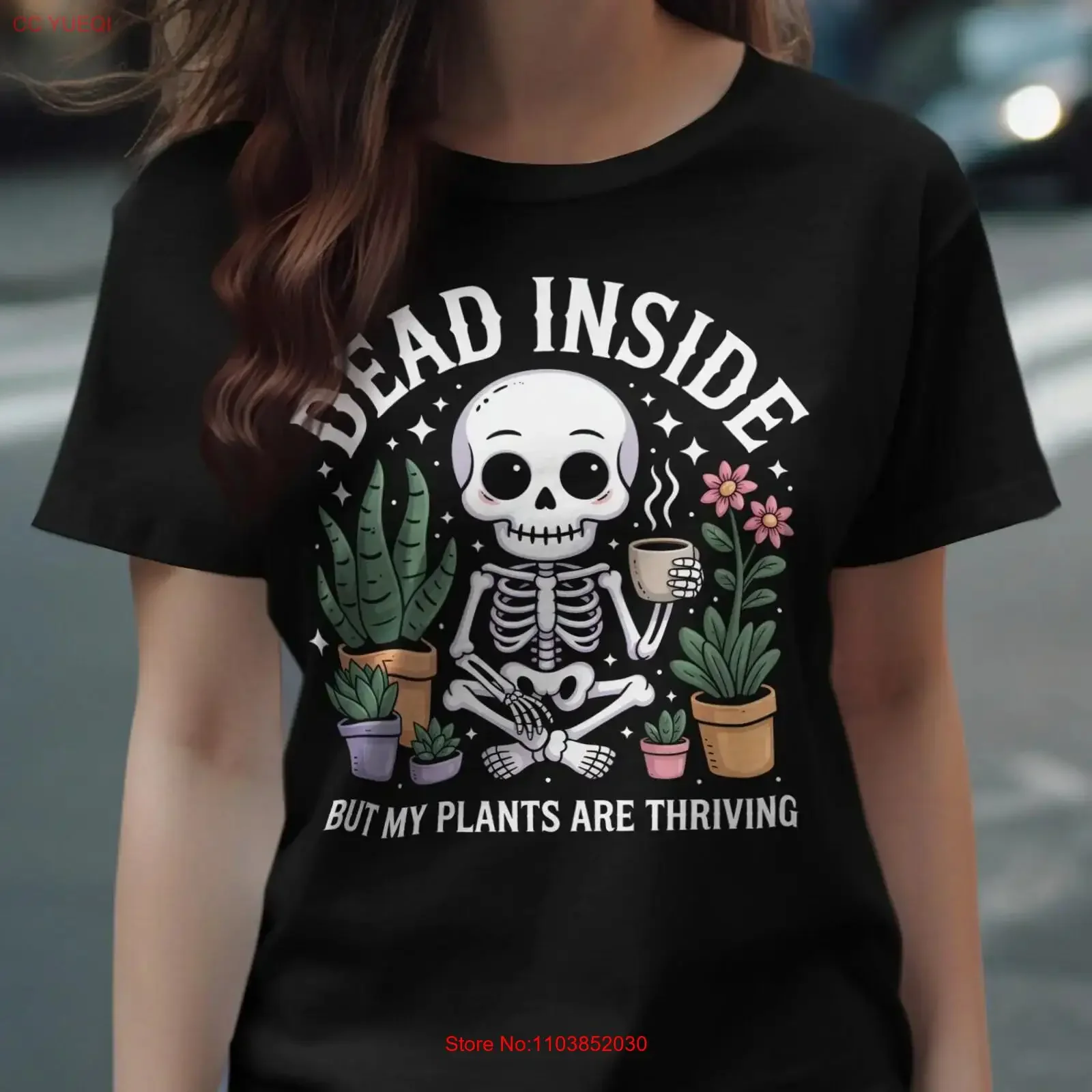 T-shirt humoristique « Mort intérieurement, mais mes plantes prospèrent » pour les amoureux des plantes, mignon, pour les jardinières, les succulentes, le jardin, pour elle, humorisme de jardinier, vintage