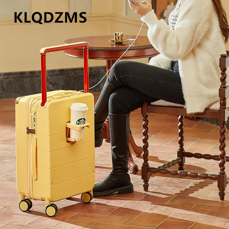 

KLQDZMS 20 "24" 26 дюймов Дорожная сумка для багажа ПК Посадковая коробка Большой вместительный чемодан на колесиках Многофункциональный чемодан на колесиках