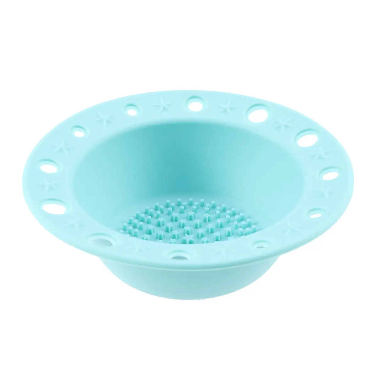 1Pcs Makeup Brush Cleaner Pad Silicone Mint Green Five-Pointed Star Texture Deep Clean Brush Washing Mat Holder with Drying