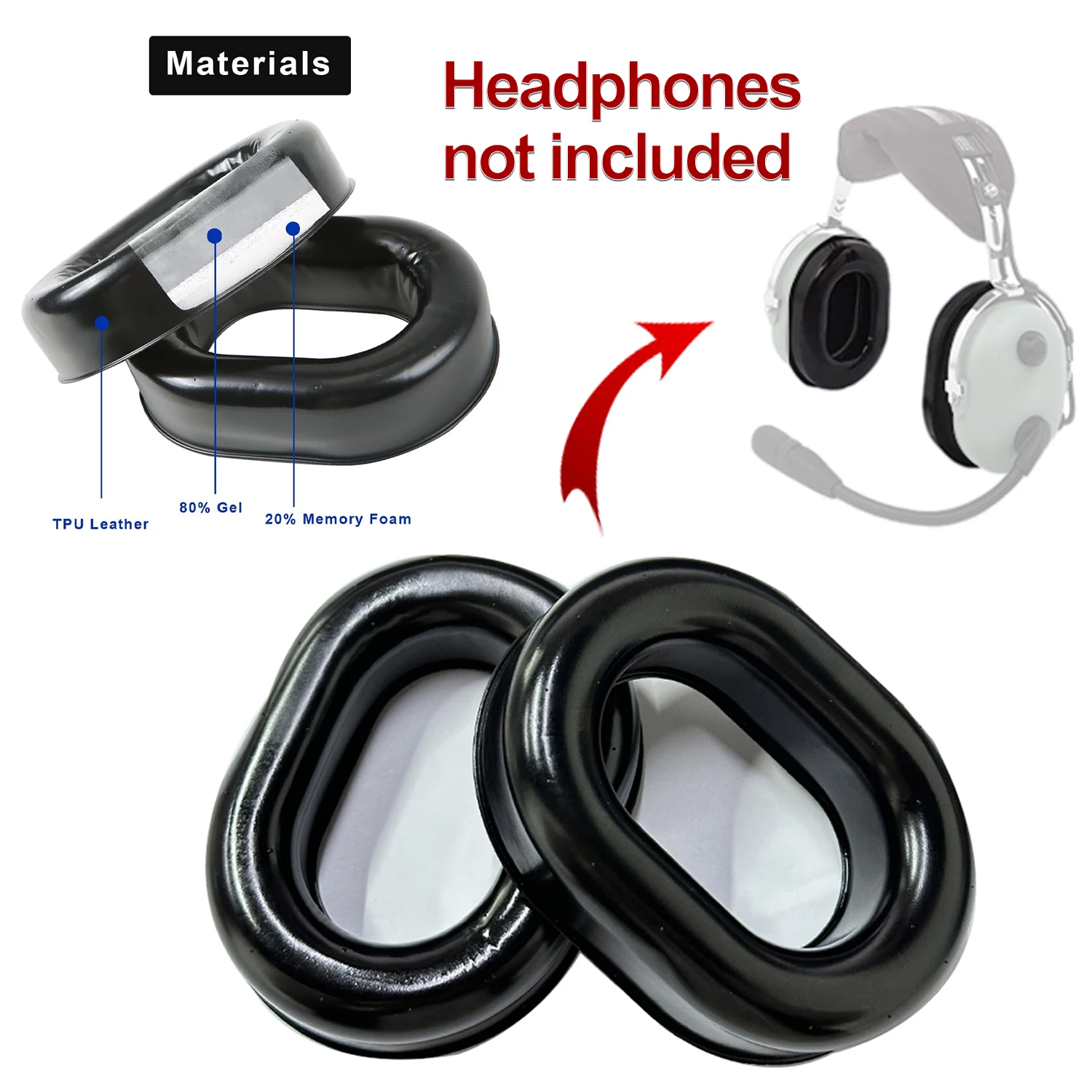 

1 пара для авиационных гарнитур David Clark H10-60 H10-20 H10-76 H10-30 H10-13S, сменные гелевые подушечки нового поколения, амбушюры