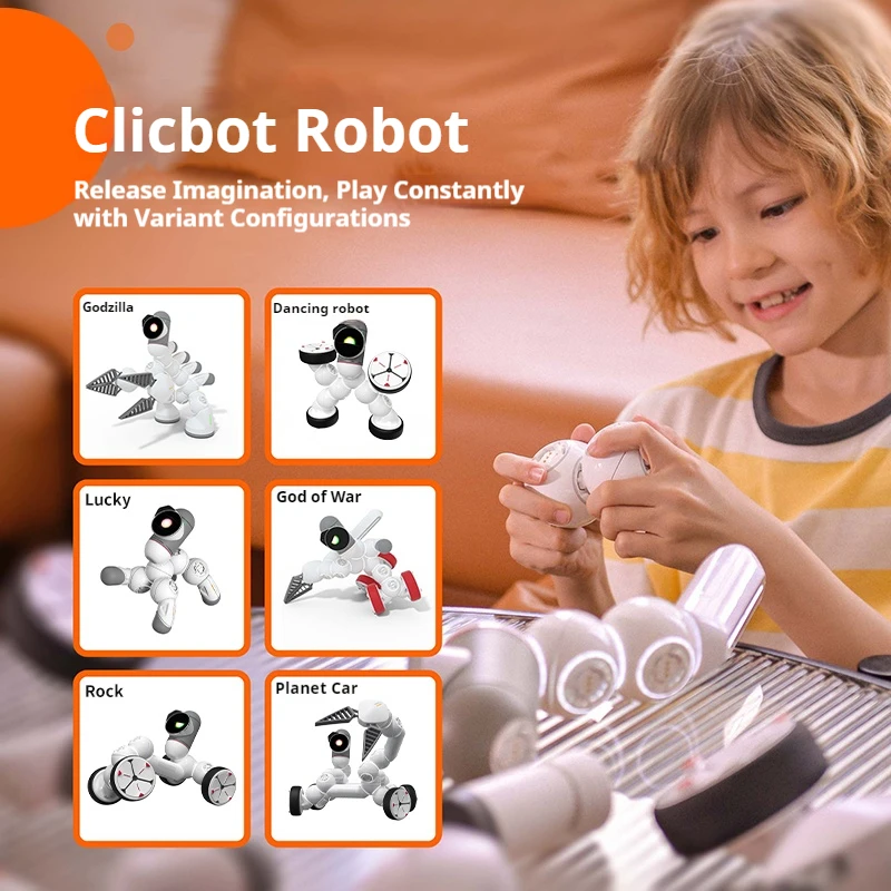 ClicBot Robot Smart Programming Robot Module Splicing Electronic Automation Robots Dogs Adult Children Gifts Advanced/Master Set