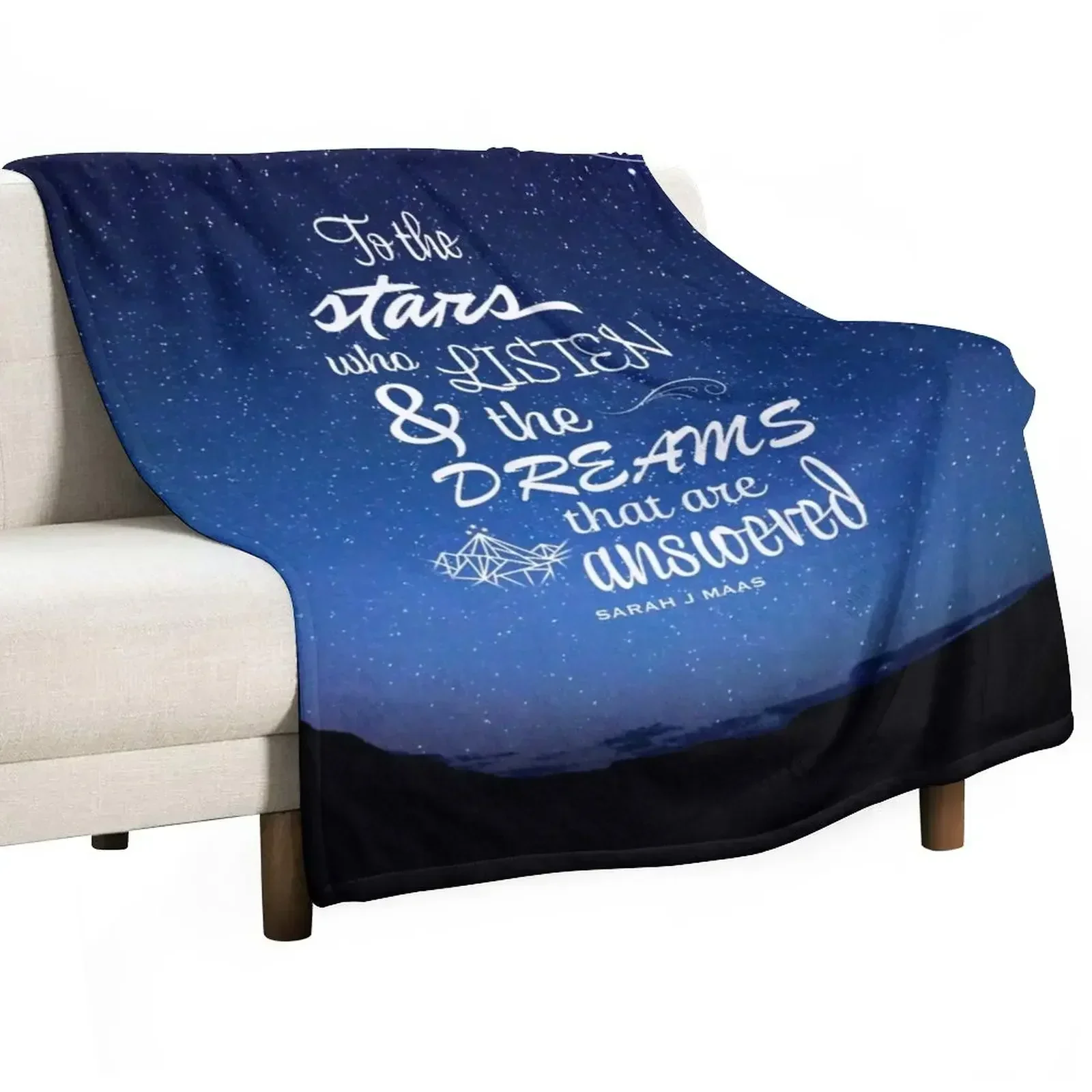 

To the stars who listen - Sarah J Maas ACOTAR Throw Blanket Softest Beach Sofas Blankets