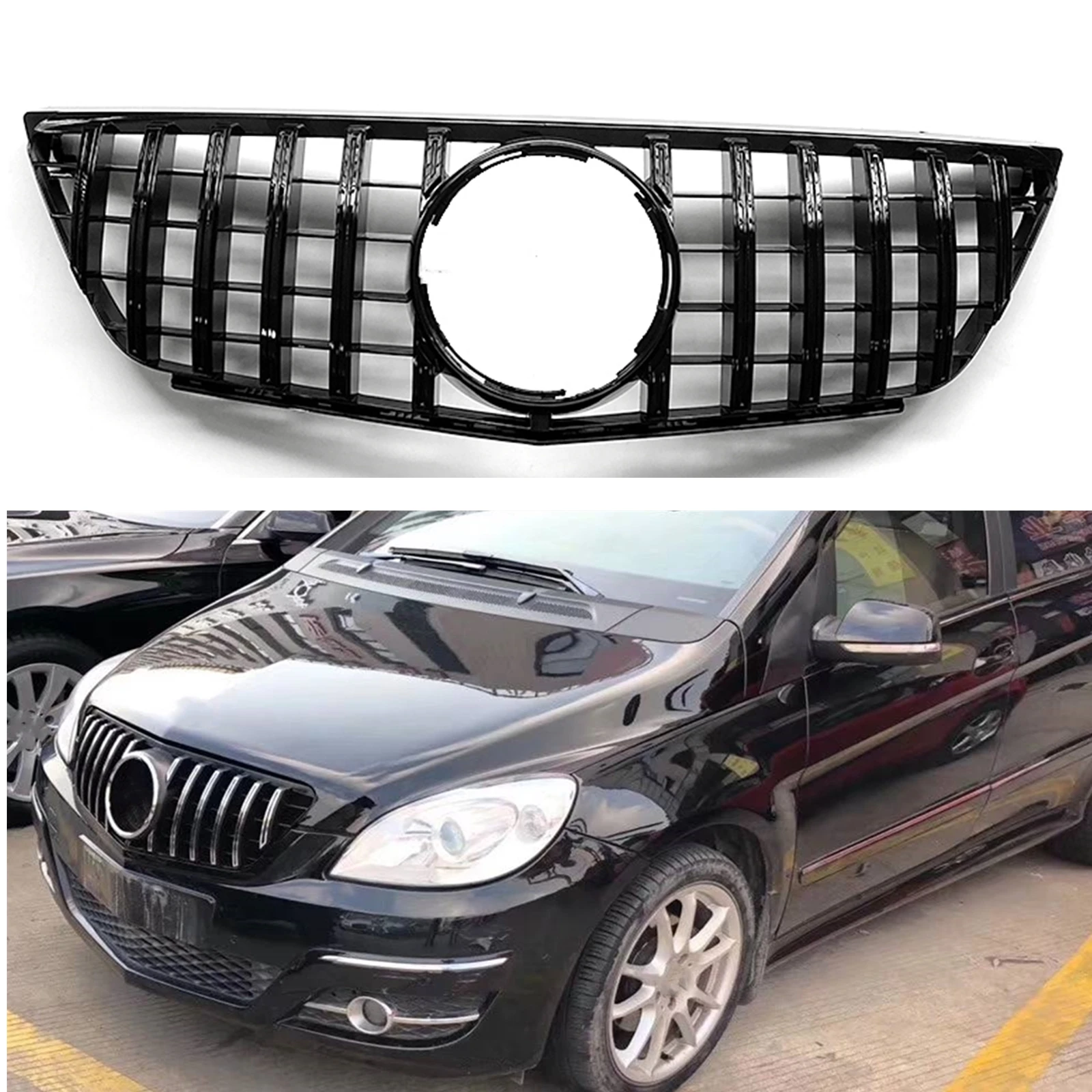 

GT Style Front Grille Grill For Mercedes Benz W245 B Class 2008-2011 B150 B160 B170 B180 B200 Sport Upper Bumper Hood Mesh Grid