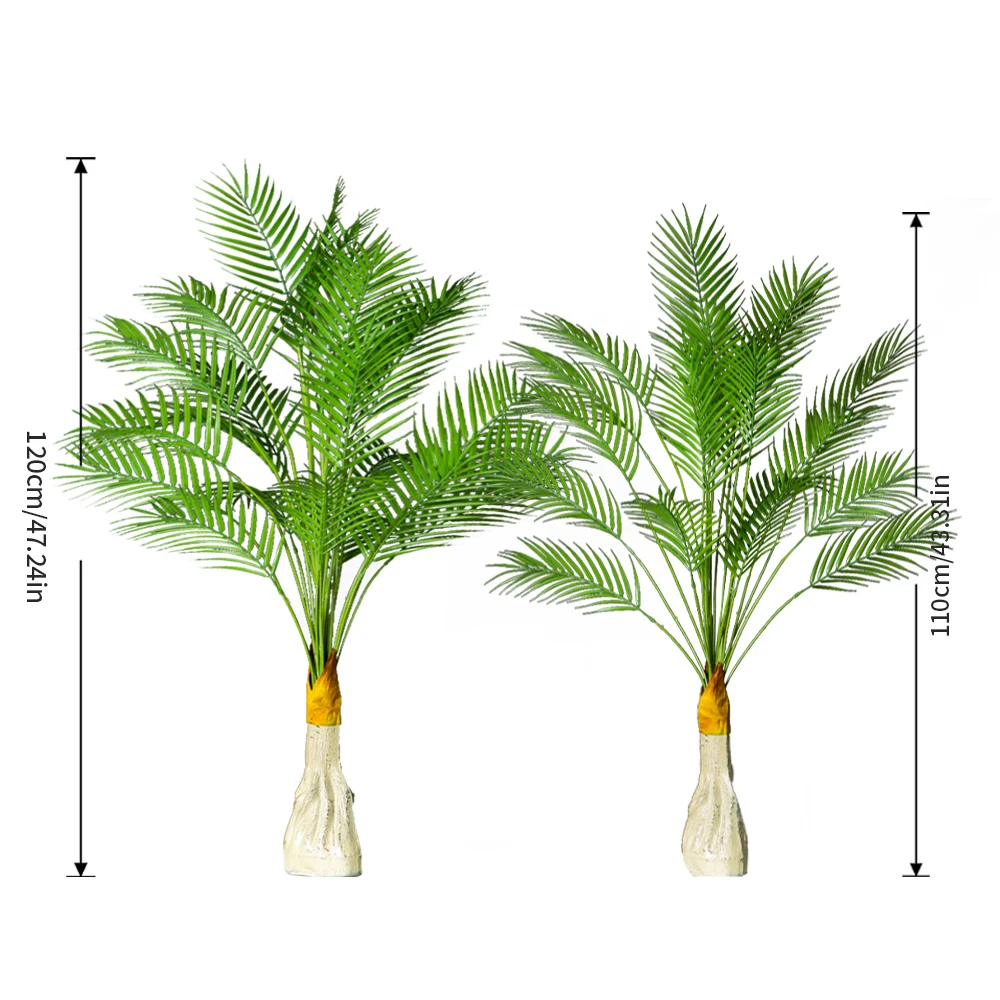 50-120cm große künstliche tropische Pflanze gefälschte Palmblätter Kunststoff grüner Kokosnuss baum Zweig für Büro Hotel Hausgarten Dekor – Detail 7