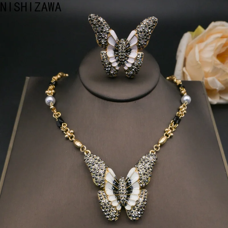

NISHIZAWA Butterfly Rings for Women Gemstones Vintage Palace Style Luxury Fashion Jewelry Medieval Elegant Anillos Mujer