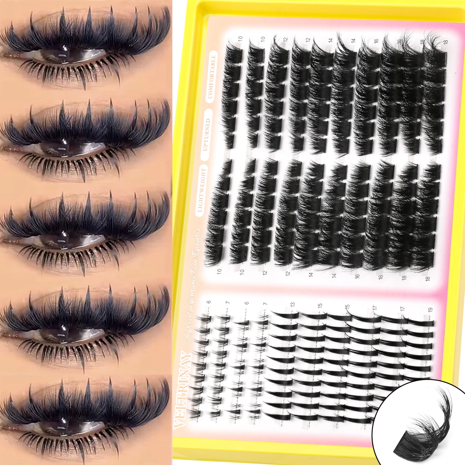 VELTRINAY 4-in-1 208pcs 속눈썹 클러 - Anime Cosplay Lashes 리뷰 및 가격