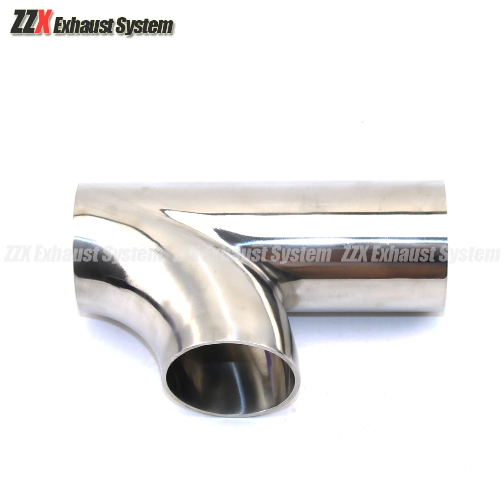 304 aço inoxidável tubos soldados, Exhaust Muffler Connection Pipe, acessórios do carro, R Tee, 51mm, 63mm, 76mm