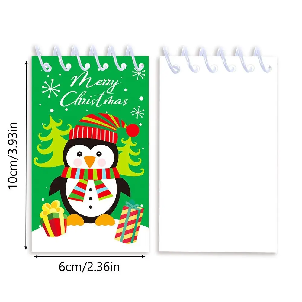 8PCS/Set Colorful Paper Christmas Notebook Portable Vertical Flip Xmas Notepads Blank Inner Pages Loose leaf Notebook Christmas