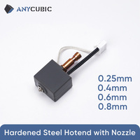 ANYCUBIC 0.25mm 0.4mm 0.6mm 0.8mm Quick Release All Meta Hardened Steel Hotend with Nozzle for Kobra S1 Combo for Kobra 3 Max