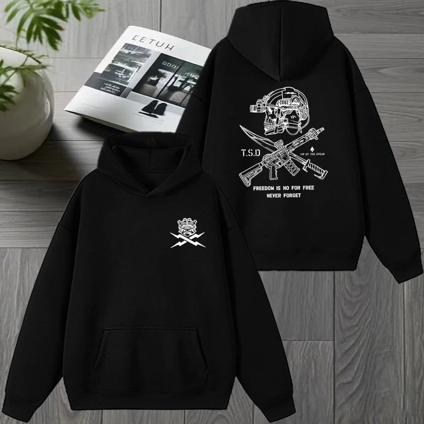 

2025 New Tip of The Spear X-ray Sparta Tactical Skeleton Print Hoodie Men women hip hop punk streetwear Unisex Fleece pullover