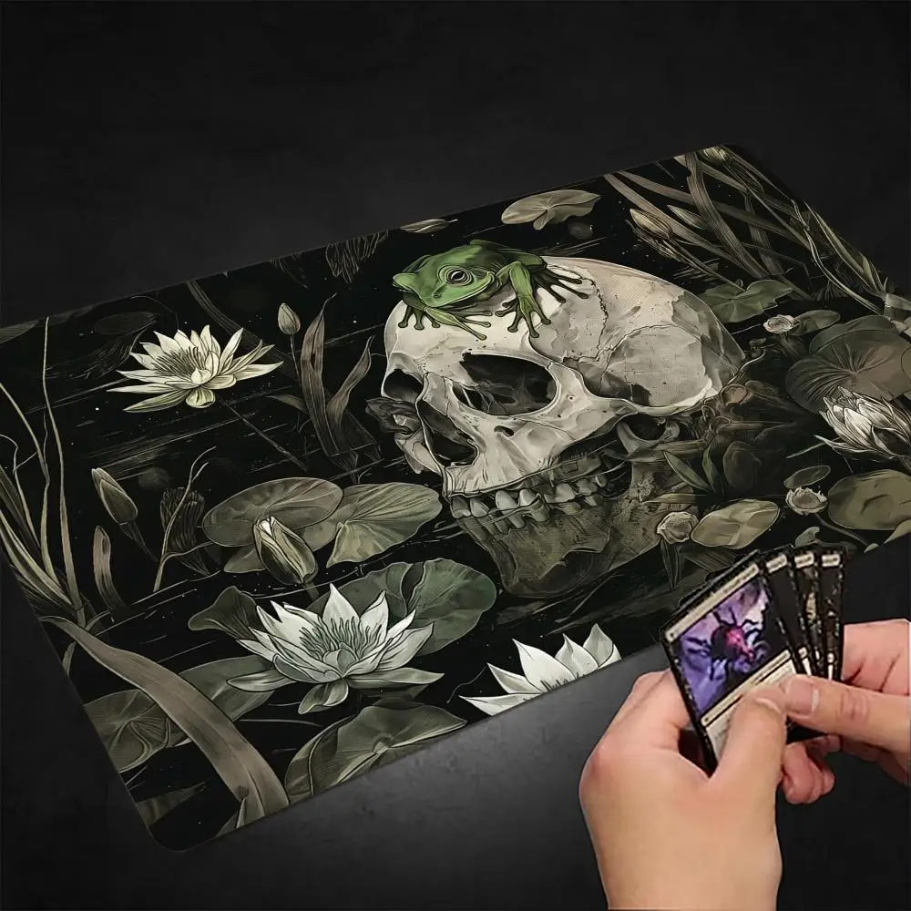 

Vintage-style skull and frog MTG Playmat Magic Card Mat Stitched Edge Non-Slip Durable Tabletop playmat Board Game Mat for TCG
