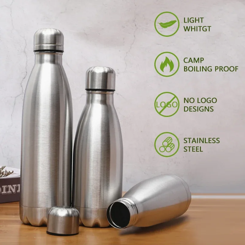 0.75/1 Liter Stainless Steel Canteen Kettle Outdoor Camping Hiking Water Bottle Portable Large Capacity Leakproof Drinking Bottl