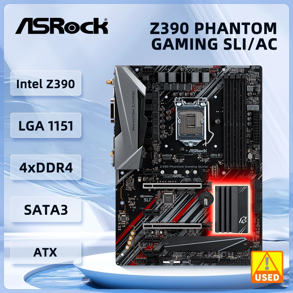 Z390 Mother board Asrock Z390 PHANTOM GAMING SLI/AC Motherboard intel z390 chipset 1151 DDR4 64GB support i7-9700K i5-9400 cpu