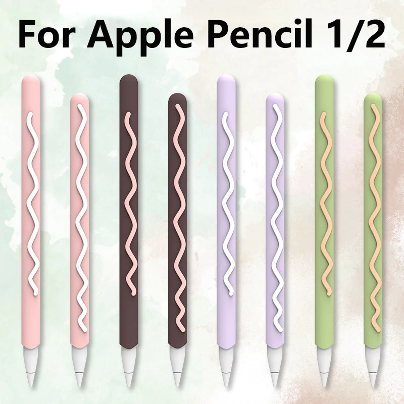 Funda bonita de silicona para Apple Pencil 2/1, para iPad, tableta, lápiz táctil, Stylus, funda protectora de dibujos animados