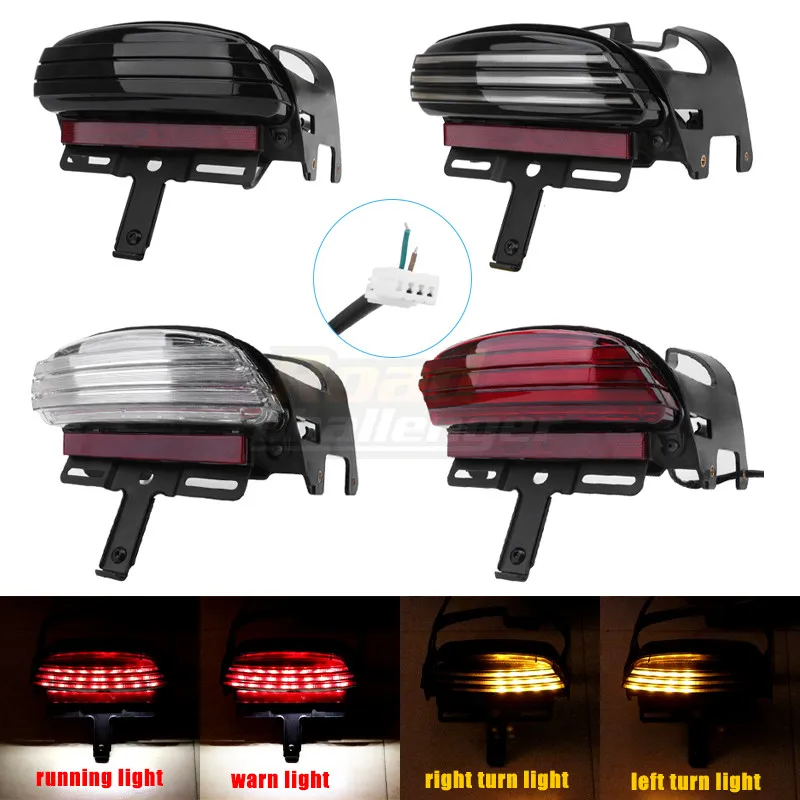 

Motorcycle Tri-Bar Turn Signal Light LED Rear Fender Brake Run Tail Lamp For Harley Dyna Fat Bob FXDF 2008-up