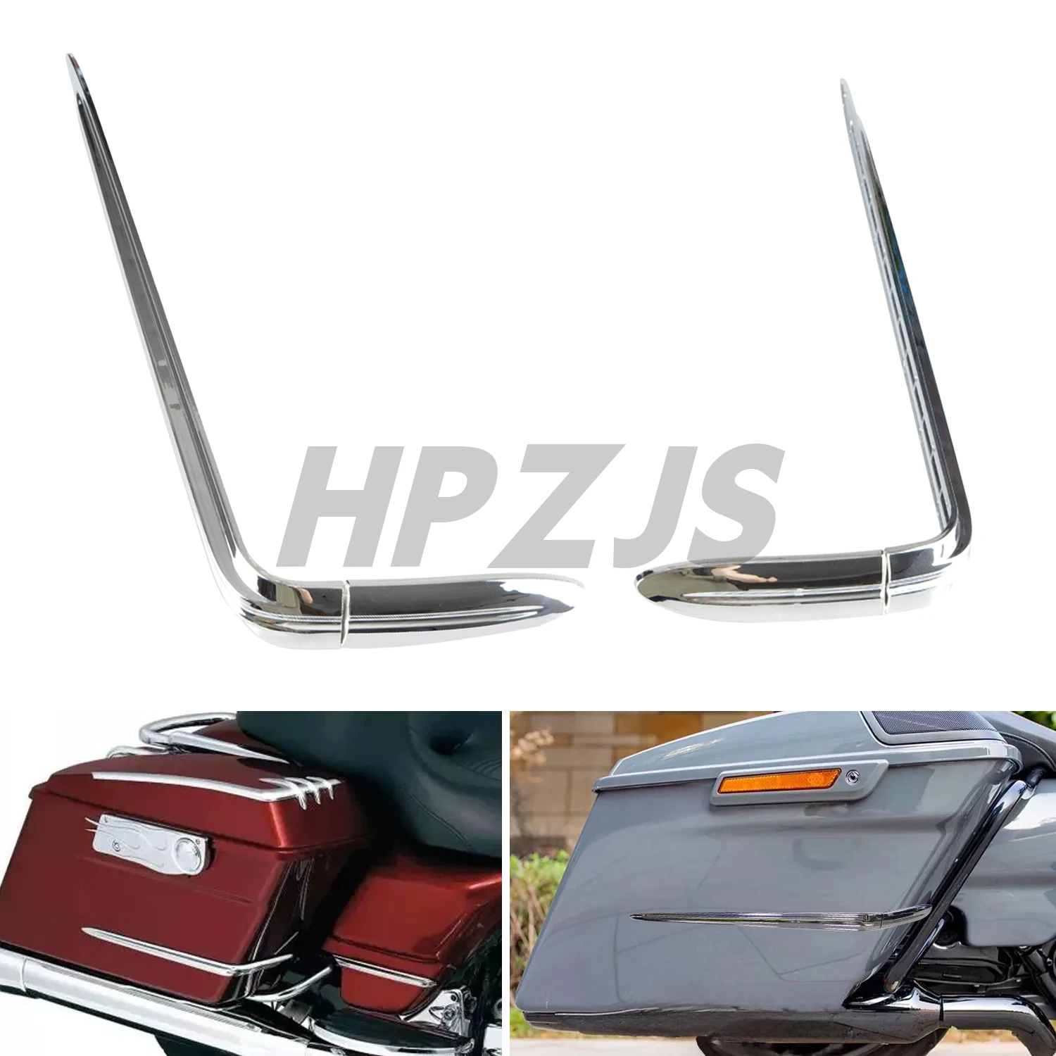 

Motorcycle Saddlebag Lid Accent Chrome For Harley Touring Electra Street Road Glide Road King FLHX FLHR 1993-2013 ABS Plastic