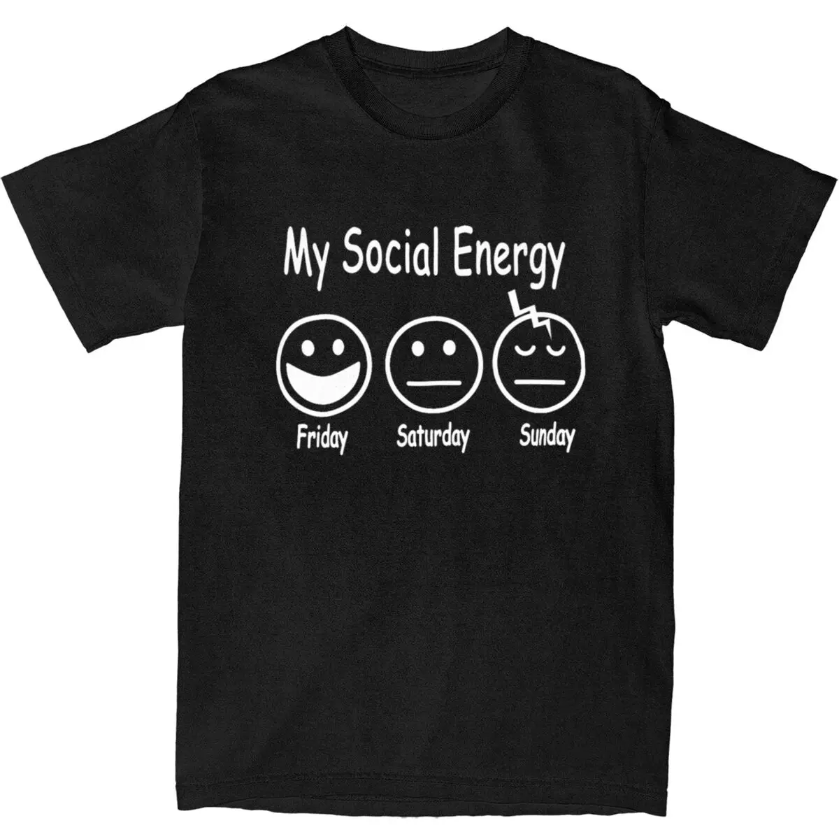 My Social Energy T Shirt Introvert Logo Harajuku T Shirts Short Sleeves Tops Summer Cotton Round Neck Oversize Top Tees