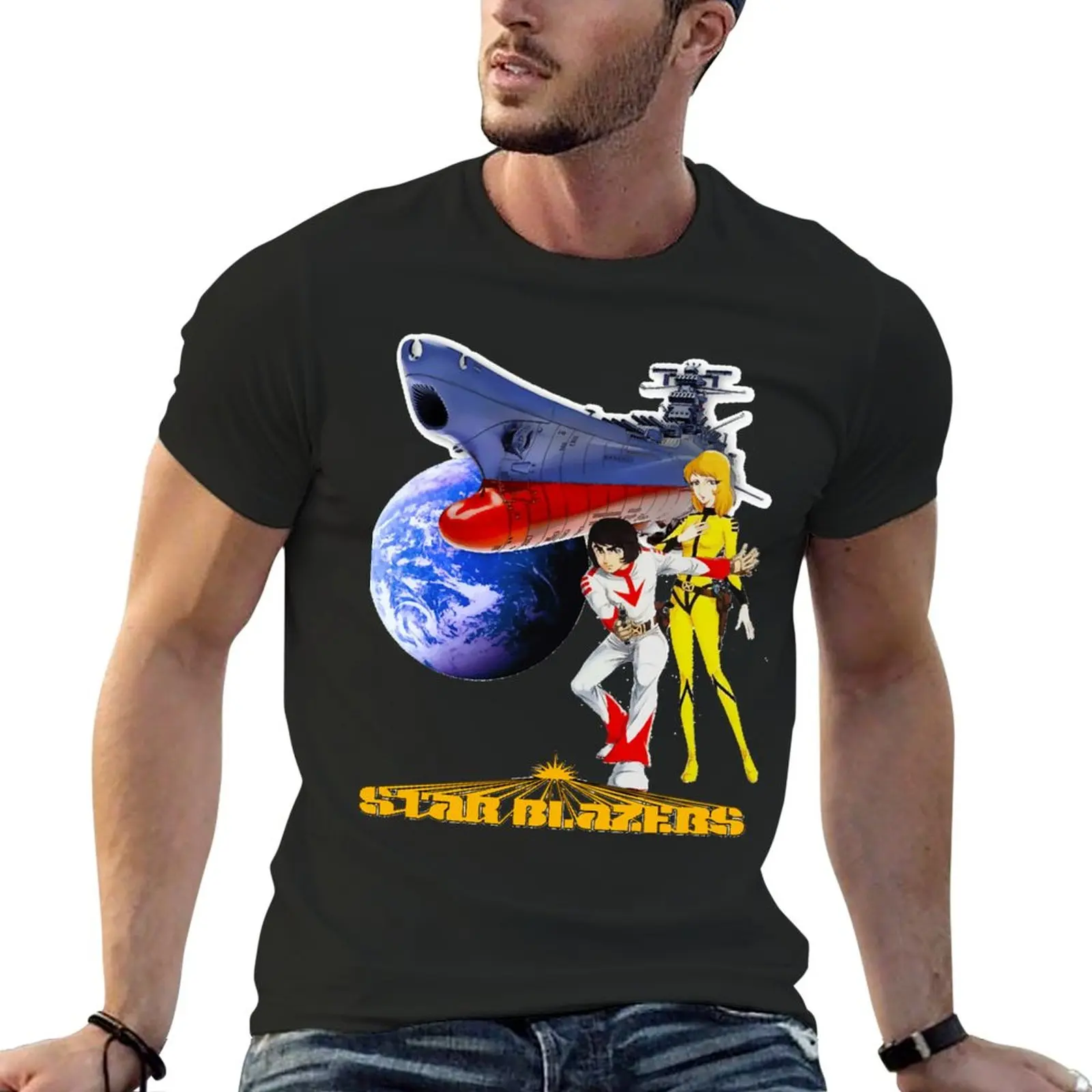 New Star Blazers T-Shirt Wild Star And Nova Classic T-Shirt plus size tops korean fashion T-shirt men