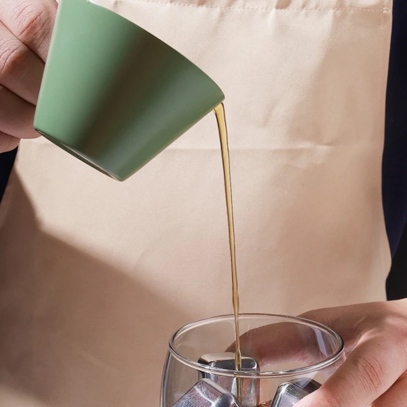 Taza medidora de acero inoxidable moderna y sencilla de 100ml, tazas de café expreso italianas graduadas de 304 onzas, accesorios para utensilios de café