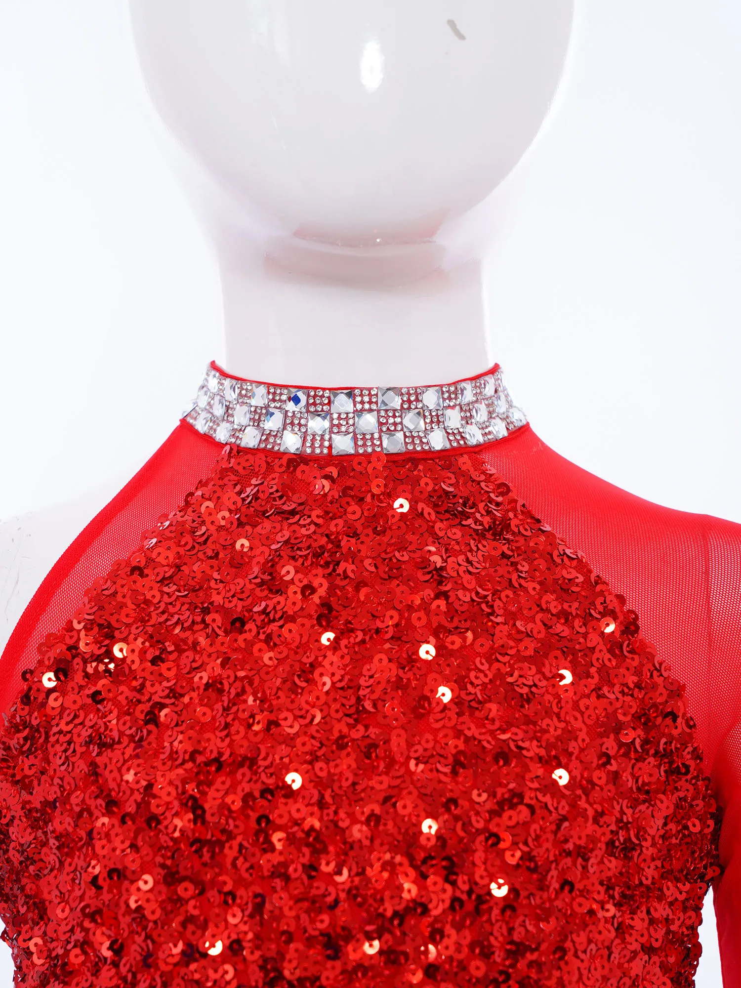 Vestido de baile de Ballet para niños, disfraz de actuación, leotardo de entrenamiento de gimnasia con lentejuelas brillantes, corpiño con falda de tul, ojo de cerradura en la espalda