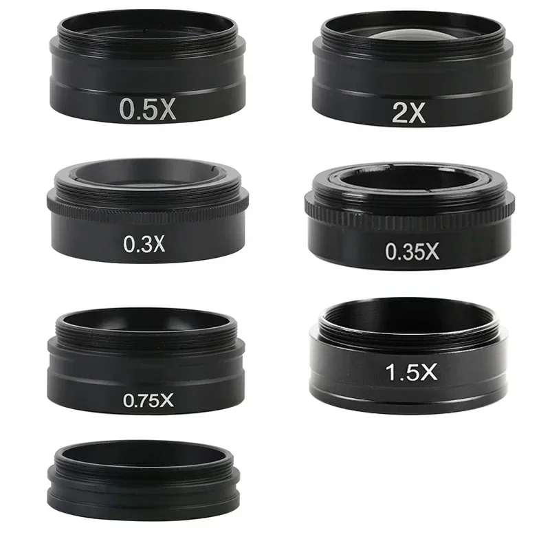 0.3X 0.35X 0.5X 0.75X 1X 1.5X 2.0X Auxiliary Barlow Objective Lens M42 For 120X/180X/200X/300X/500X C-Mount Industrial Zoom Lens