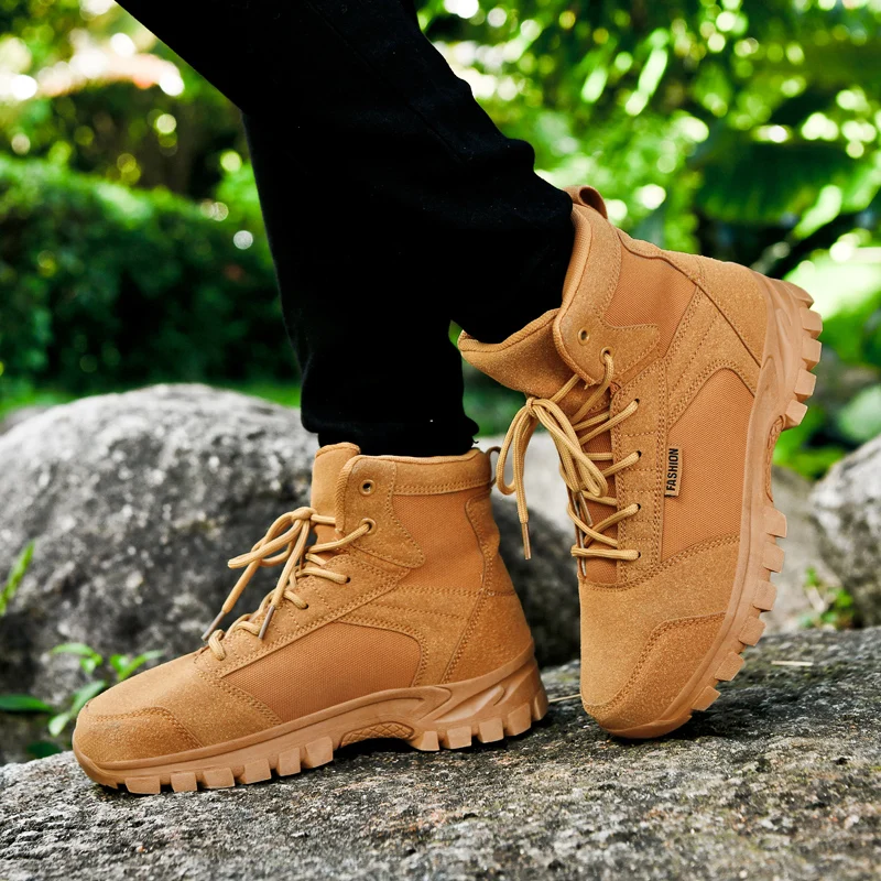

Дышащие рабочие ботинки на шнуровке для мужчин и женщин, ботинки для пустыни, походные ботинки, защитные нейтральные охотничьи ботинки, мотоциклетные ботинки