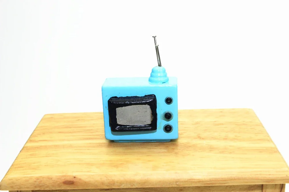 1/12 Poppenhuis Miniatuur Hars Televisie Mini TV Model Speelgoed voor Poppenhuis Accessoires Decoratie ob11 bjd