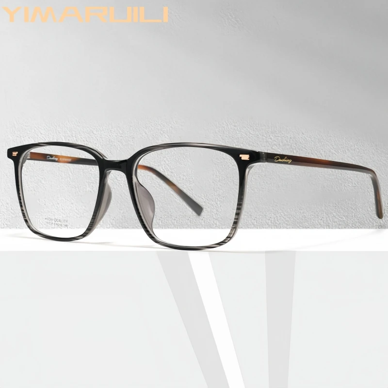 

YIMARUILI High-end Retro Oval Men's Glasses Ultra-light Fashion TR90 Big Size Optical Prescription Eyeglasses Frame Women H1038S