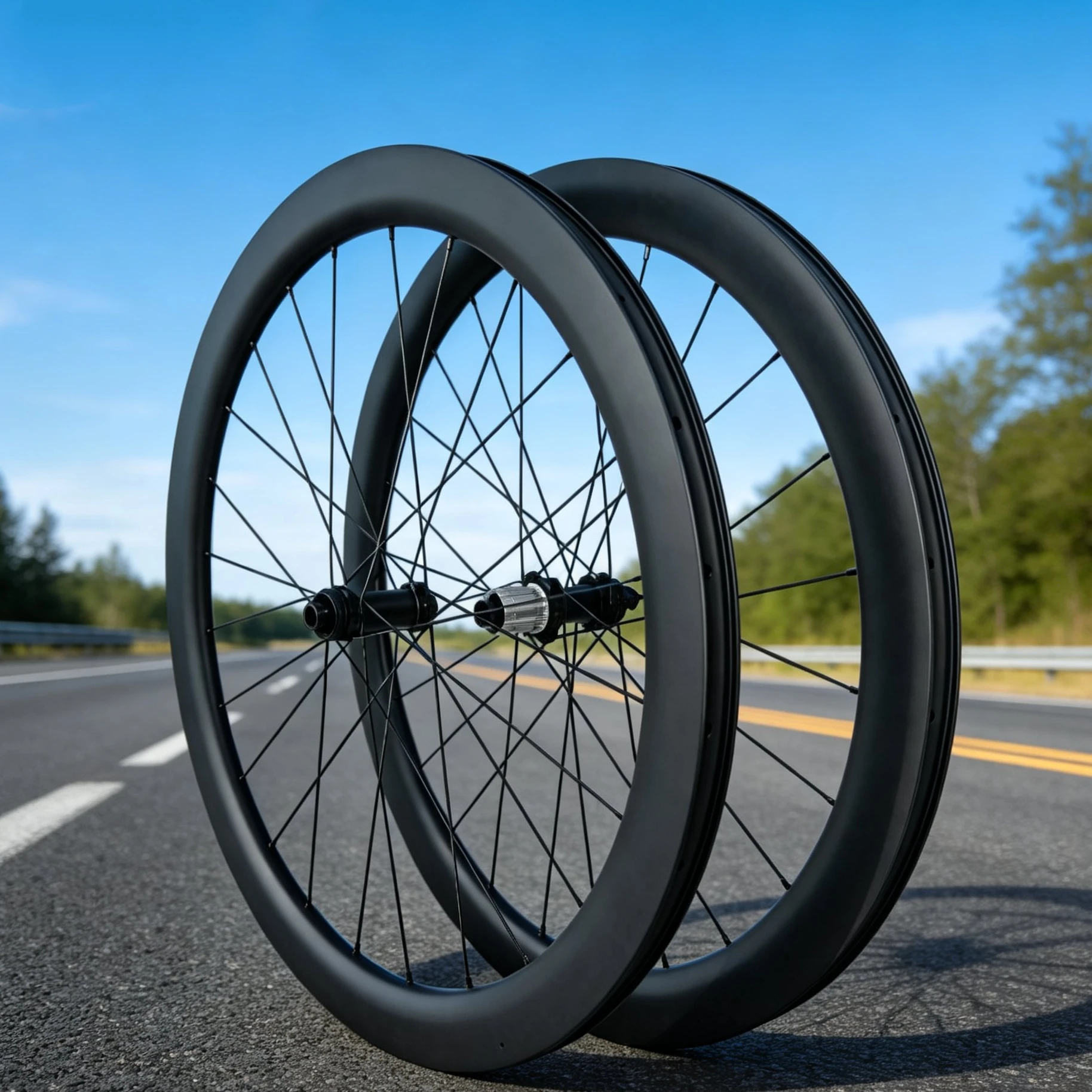 Juego de ruedas de carbono para bicicleta de carretera 700C, 35 mm de ancho, 36T, bloqueo central, ruedas de carbono clincher sin cámara, para ciclocross y gravel.