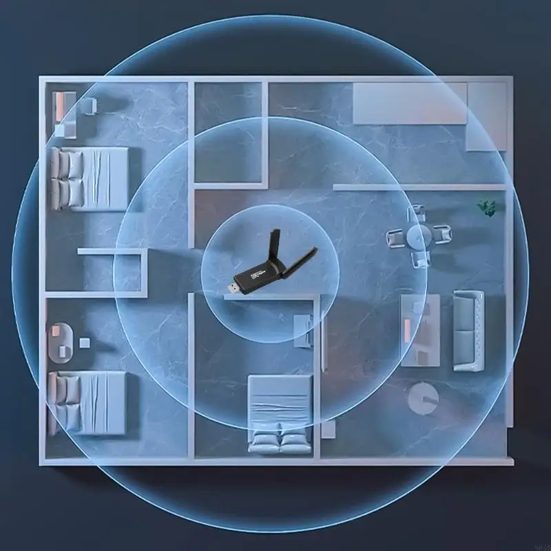 N84B AC1300 USB2.0 Adaptador WiFi Adaptador redes USB Fast 1300Mbps 2.4/5.8GHz Acceso Internet para computadoras