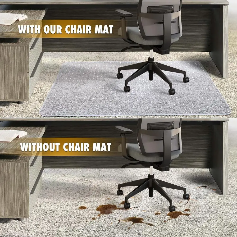 Alas Kursi Kantor untuk Karpet, 32 inci x 48 inci, Alas Kursi Komputer Kokoh untuk Lantai Berkarpet, Anti-Selip Pelindung Lantai Karpet