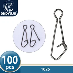 DNDYUJU 100pcs Bearing Fishing Swivels Snap Rolling Rings Interlock Hook Lure Quick Buckle Snap Swivels Connector Tackle
