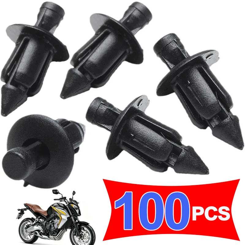 6mm Black Rivet Fairing Body Trim Panel Fastener Screw Clips Universal for Honda Suzuki Kawasaki Yamaha Motorcycle Accessories