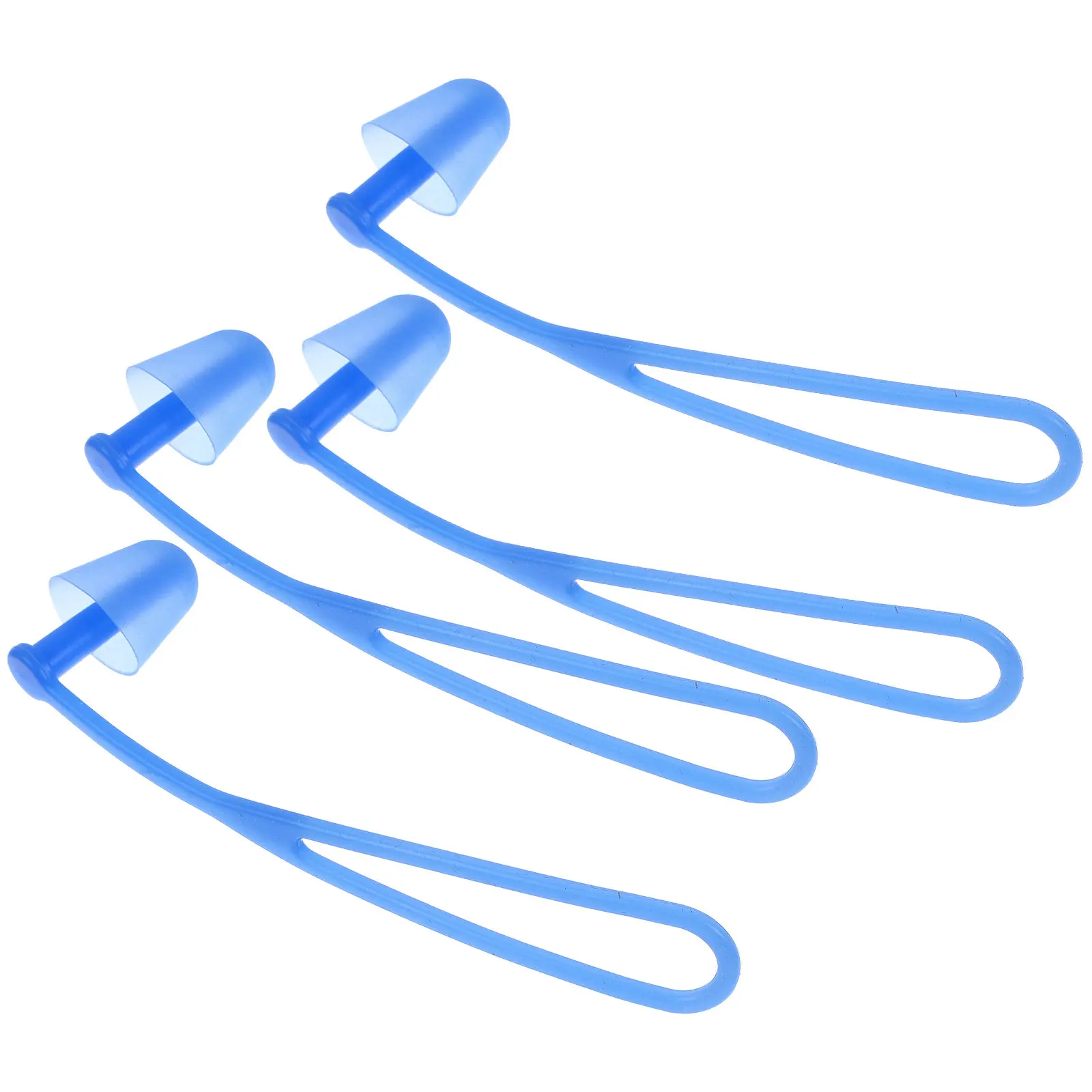 2Pair Waterproof Earplugs Silicone Swimming Ear Plugs Ergonomic Soft Molded Underwater Cord for Adults Children Blue