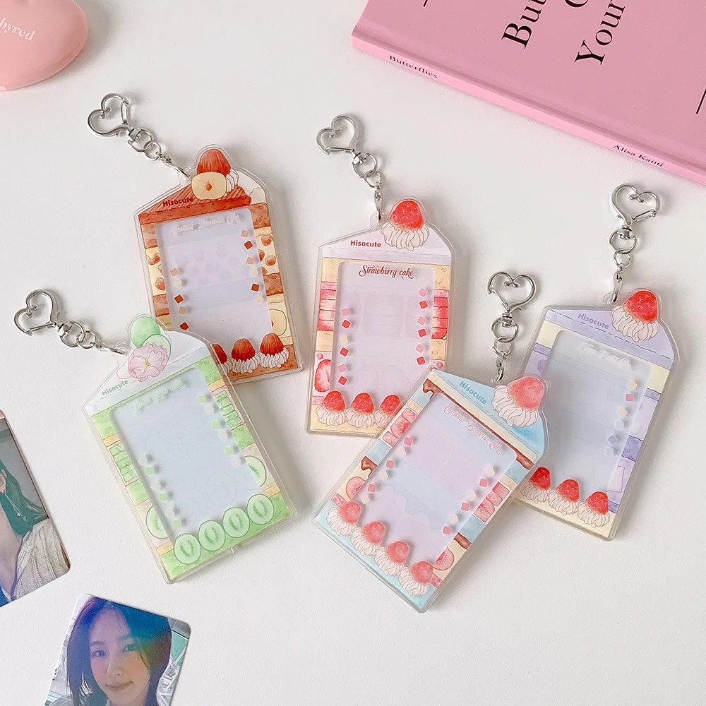Y2K 3inch PhotoCard Holder Star Love Beans Small Card Campus Card Protective Case INS Glitter Fruit Cartoon Photo Card Holder