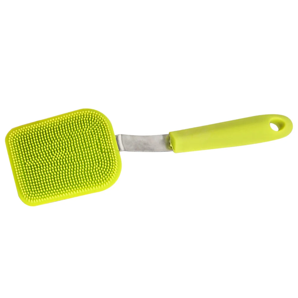

Silicone Cleaning Dishwasher Tool Hangable Scraper Bowl Cleaning Brush Bowl Scrubbers Kitchen Accessories Green Color