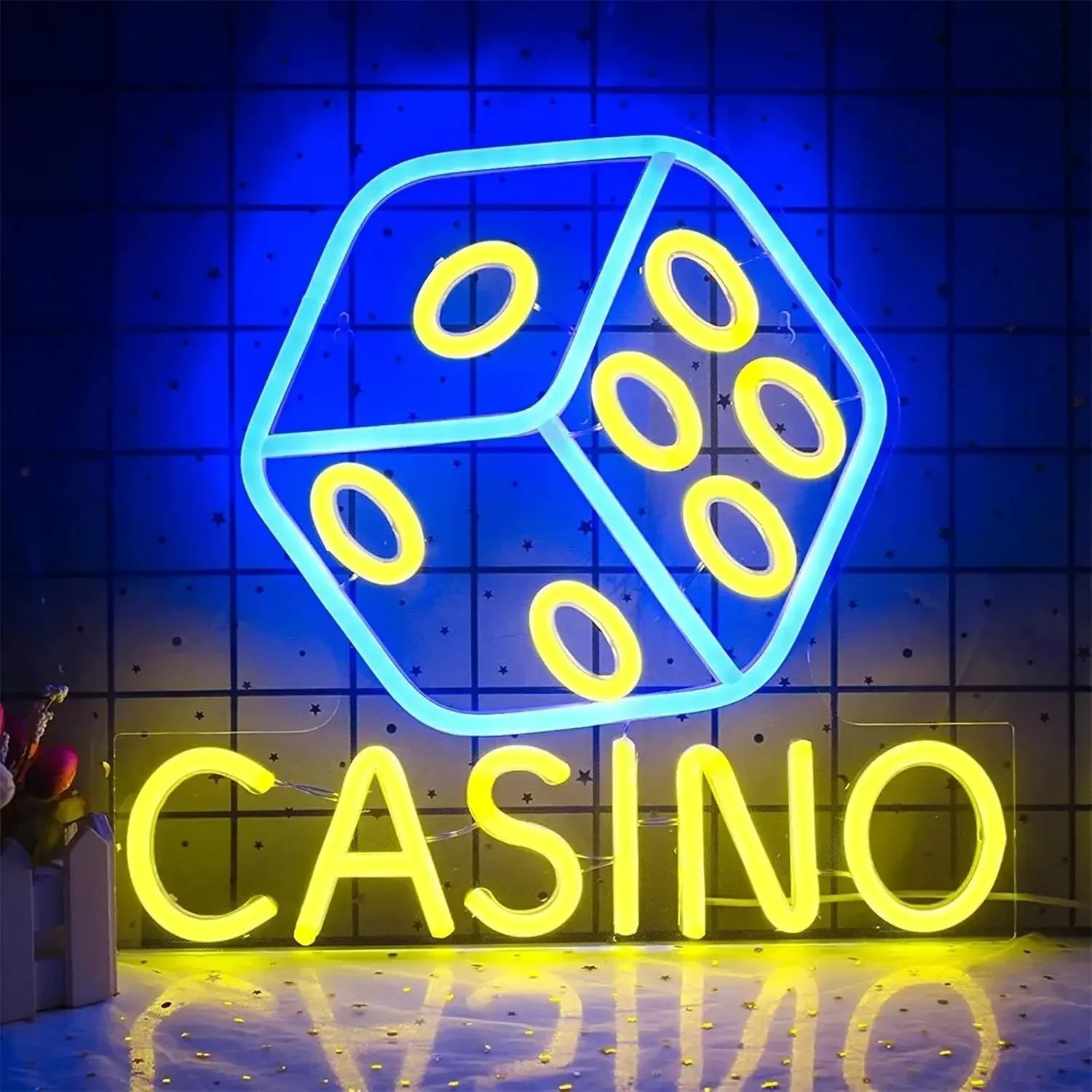 

Dice Shaped Neon Light Sign LED Neon Light For Wall Decor Bedroom Living Room Game Room Office Shop Decorative