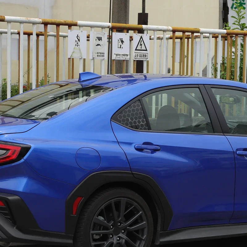 ملصق أسود من كلوريد البولي فينيل للسيارة ، زهرة النافذة المثلثة الخلفية ، ملحقات السيارة الخارجية ، سوبارو WRX-Pull