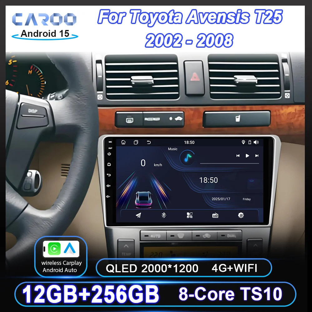 Android 15 Radio Stereo For Toyota Avensis T25 2002 -2008 Auto Multimedia Player GPS Navigation NO 2din Head Unit Touch Screen