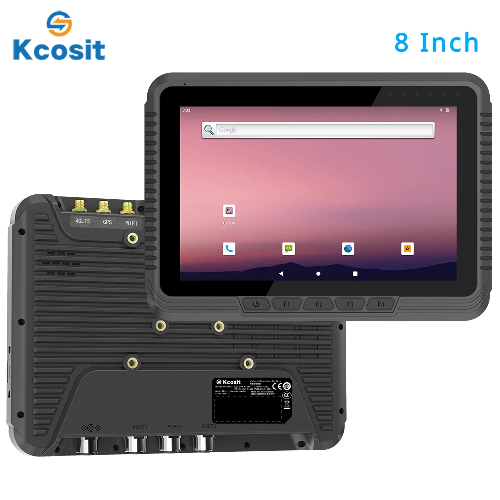 Kcosit K181J 모바일 데이터 터미널, MDT 안드로이드 12.0 태블릿 PC, 8 인치 MT6789, 4GB RAM, 4G LTE GPS, RJ45, 구급차 경찰용, 정품