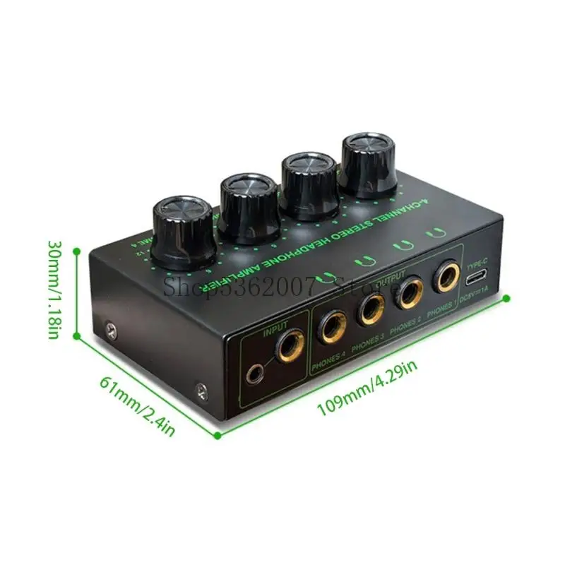 4 채널 헤드폰 앰프 휴대용 미니 이어폰 스플리터 독립 40JB