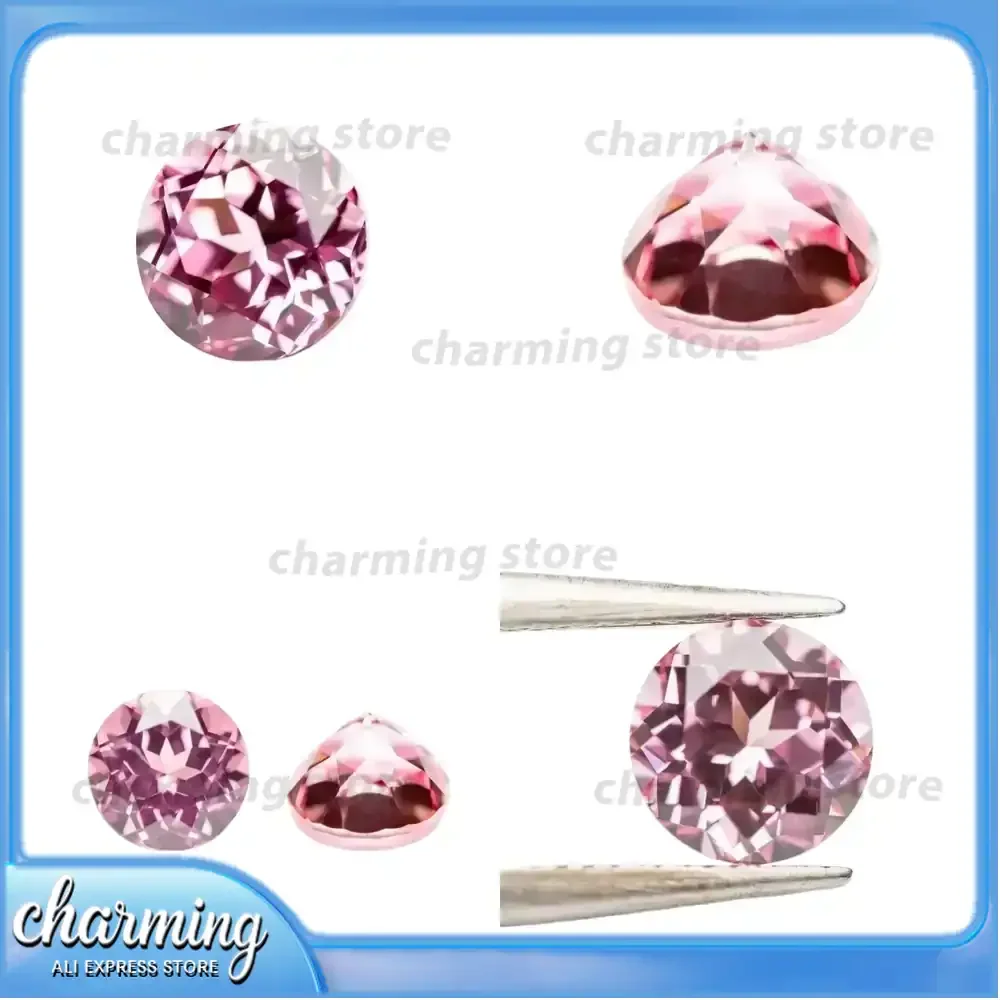 

Искусственно выращенный розовый сапфир круглой огранки для изготовления ювелирных изделий, обручальных колец, свадебных колец, для творчества и DIY