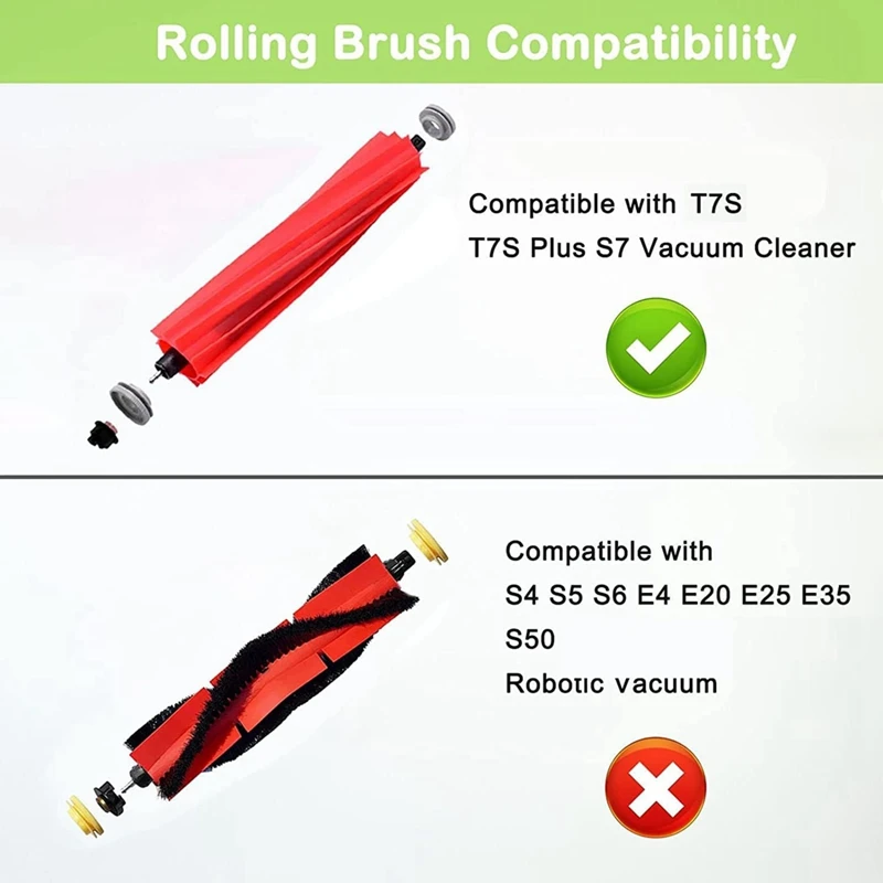 Roller Brush Replacement For Roborock S7 Maxv Plus,S7 Max Ultra T7splus,Q7 +,Q7 Max,Qrevo Maxv,Qrevo S Robot  Vacuum Parts