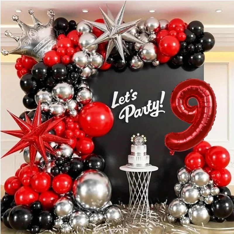 

Crown Latex Balloon Birthday Party 32-inch Digital Balloon Party Birthday Theme Latex Explosion Star Balloon Decoration props