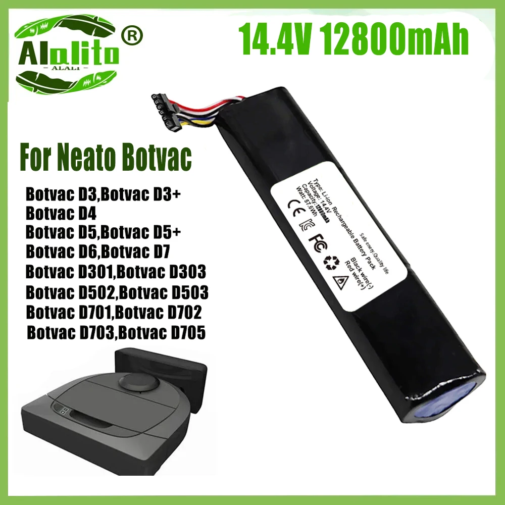 Replacement Battery 14.4V 61WH 12800mAh For Neato Botvac D3 D4 D5 D6 D7 205-0011 Sweeping Robot