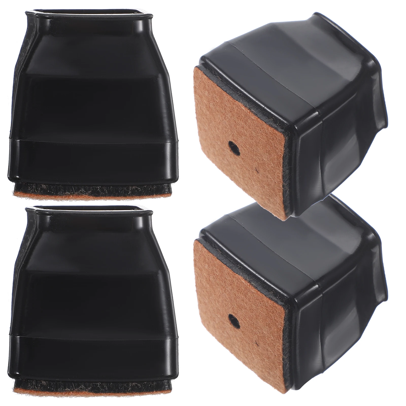 

4 Pcs Chair Leg Covers Table Feet Caps 25 30MM Square Black Medium Anti Slip Silent Floor Protector Furniture Parts