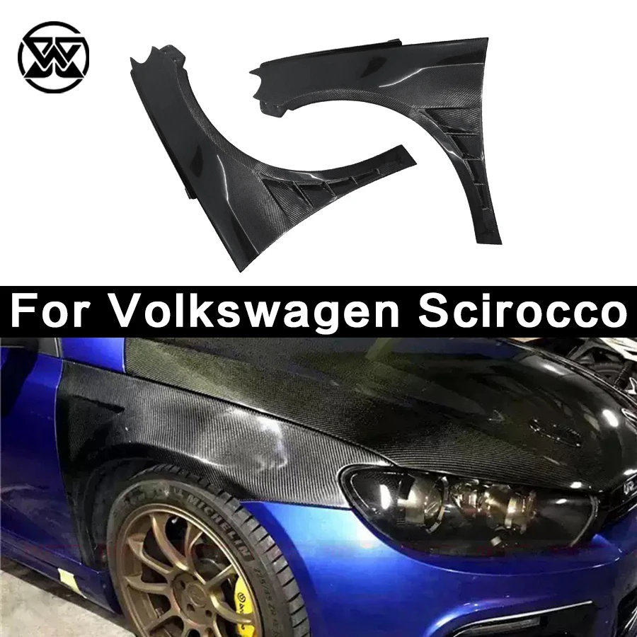 

For Volkswagen Scirocco Carbon Fiber Side Fender Cover Spoiler Air Vent Fins Winglet Apron Splitter Diffuser Body Kit