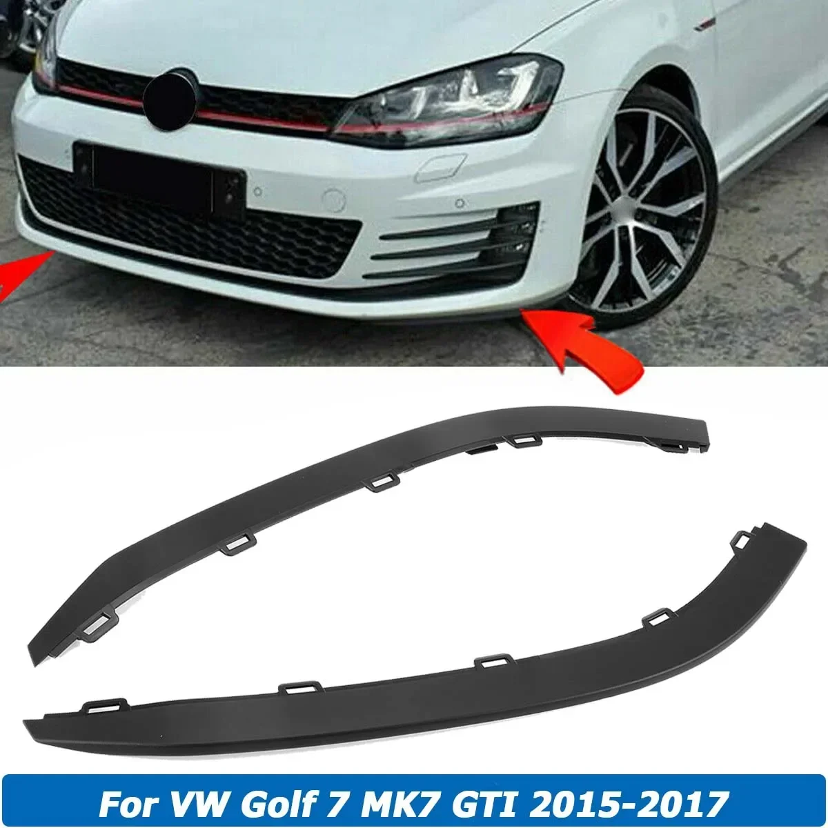 VW 골프 7 MK7 GTI 2015-2017 프론트 범퍼 밸런스 스플리터, 에어 디플렉터 카나드, 자동차 액세서리, 5GG8059039B9, 5GG8059049B9