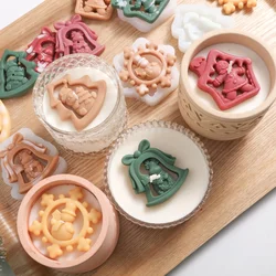 Boowan Nicole Christmas-themed Candle Jar Decoration Silicone Mold DIY Candle Topper Decoration Mold Christmas Home Decor
